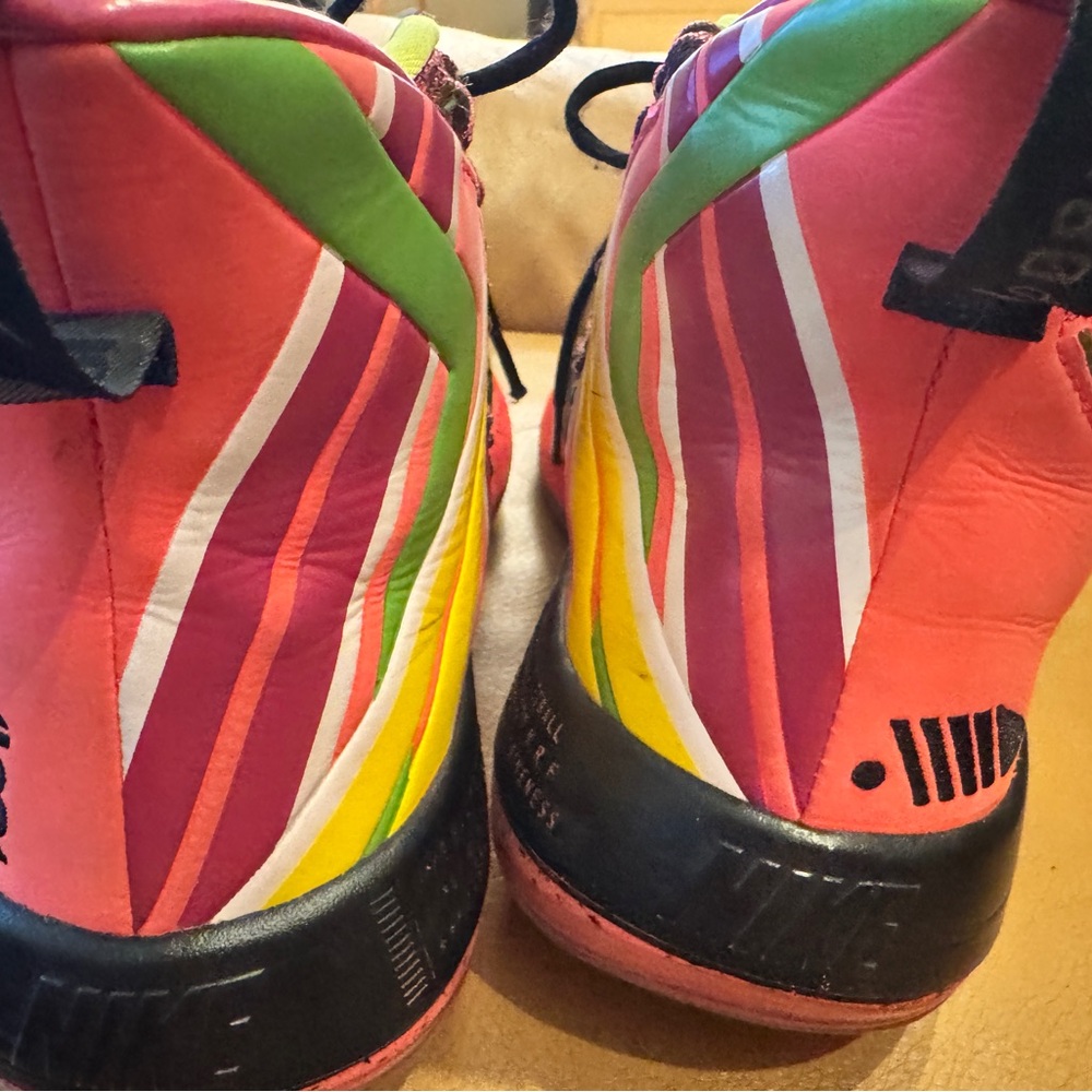 Nike Men’s Library of Bounce basketball pink, black High-Top Sneakers Sz 12 - Picture 7 of 10